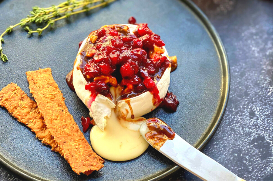 Spiced Honey Walnuts & Cranberry Baked Brie